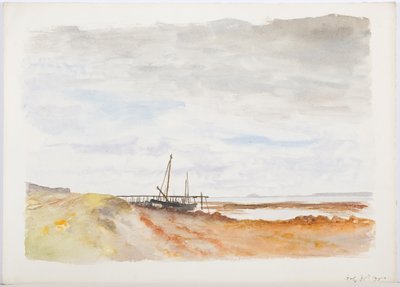 Holy Island, 1895 (lápis e wc no papel) de Daniel Oliver