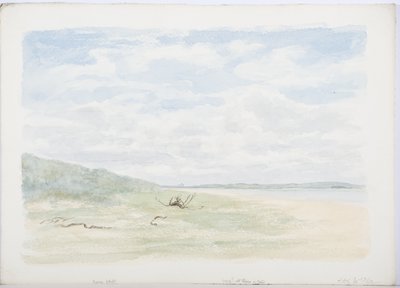 Holy Island, 1899 (lápis e wc no papel) de Daniel Oliver
