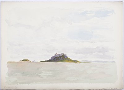 Holy Island Castle, 1893 (lápis e wc no papel) de Daniel Oliver