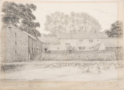 Merton Hall, Appleby, c.1916 (carvão e lápis no cartão) de Daniel Oliver
