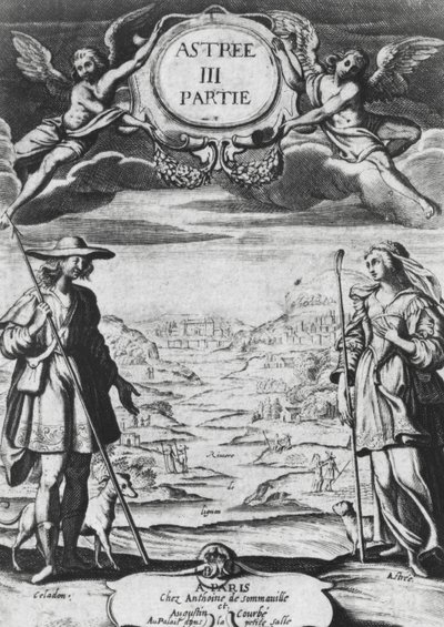 Astree e Celadon, ilustração de &39;Astree&39; por Honoré d&39;Urfe (1557-1625) de Daniel Rabel