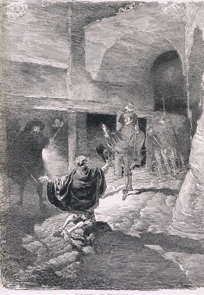 Don Pablo e o guarda, de The Magazine of Art 1893, Cassell and Company de Daniel Urrabieta Vierge