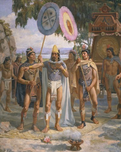 Imperador Montezuma II (c.1470-1520) em Chapultepec de Daniel del Valle