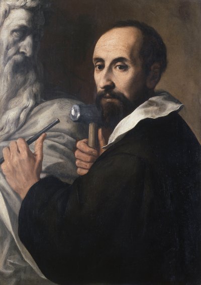 Retrato de um escultor, c.1625 (óleo sobre tela) de Daniele Crespi