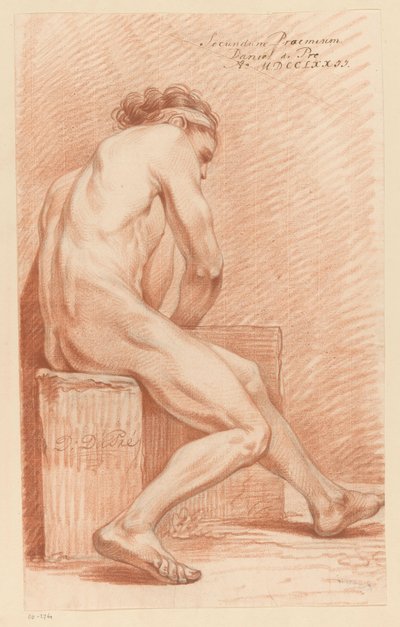 Sentado nu masculino, vista lateral (2º prémio 1772) de Daniël Dupré