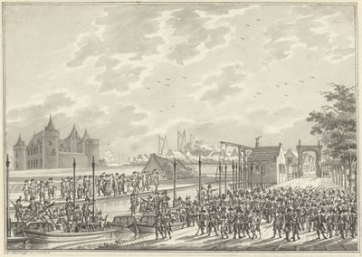 Chegada dos cidadãos armados de Amsterdã em Muiden, 1787 de Daniël Kerkhoff