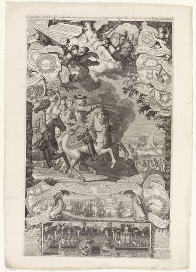 Vitória aliada sobre os franceses e espanhóis, 1702 Conquests of her High Allies venceu contra Vranckrijck e Espanha no ano de 1702 / Conquestes des hauts Alliez remportée sur la France et L
