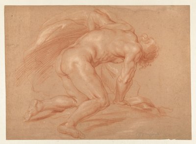 Ajoelhamento masculino nú de Daniël Mijtens (II) (attributed to)