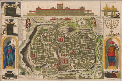 Mapa de Jerusalém da década de 1690, por Daniel Stoopendaal de Daniël Stopendaal