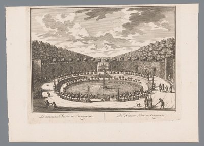 Vista de uma lagoa com fonte no jardim de Slot Zeist Le nouveau bassen et l