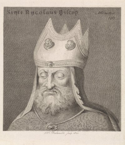 Retrato de um bispo Sinte Rycolaus Biscop (título no objeto) de Daniël Veelwaard (I)