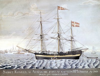 Slership "Konigen of Asian" 1803.Maritime Museum of Elsinor, Dinamarca de Danish School