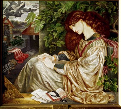 La Pia ... (pintura sobre tela) de Dante Gabriel (after) Rossetti