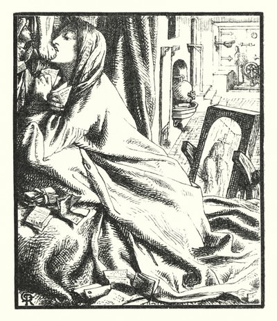 Mariana no Sul (gravura) de Dante Gabriel (after) Rossetti