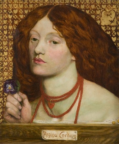 Regina Cordium (Rainha dos Corações) (Reine de coeur) - Dante Gabriel Rossetti (1828-1882). Óleo sobre tela de Dante Gabriel Charles Rossetti