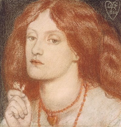 Regina Cordium ou a Rainha de Copas, 1860 (pastel sobre papel) de Dante Gabriel Charles Rossetti