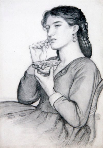 Estudo para "Dente Doce". de Dante Gabriel Charles Rossetti