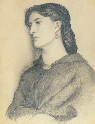 Estudo de Aggie Manetti de Dante Gabriel Charles Rossetti