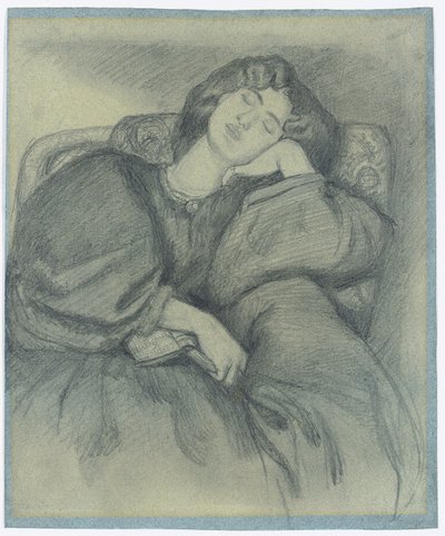 Estudo de Jane Morris dormindo em uma poltrona estofada, de Dante Gabriel Charles Rossetti