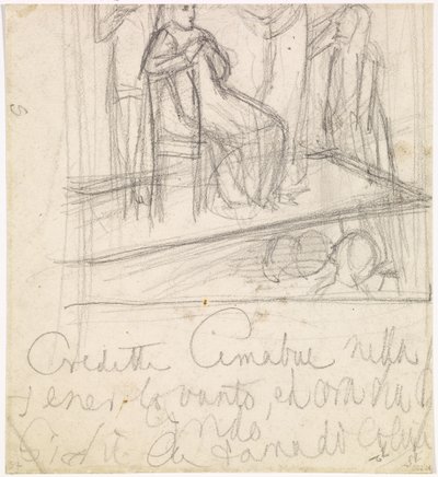 O regresso de Tibulo a Délia - Estudo para a figura de Délia de Dante Gabriel Charles Rossetti