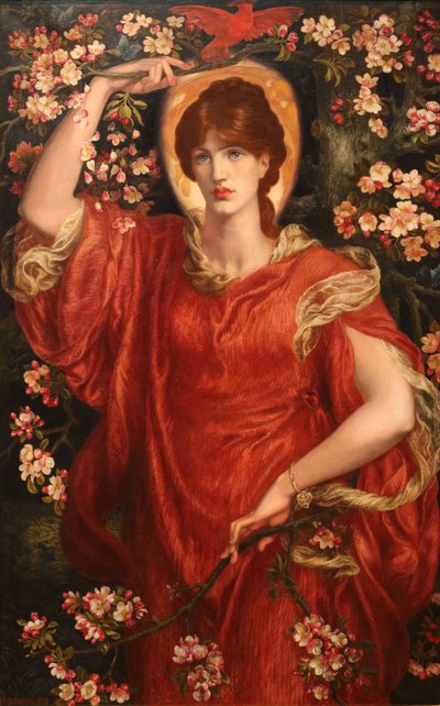 Une vision de Fiammetta - Uma Visão de Fiammetta, de Rossetti, Dante Gabriel (1828-1882). Óleo sobre tela de Dante Gabriel Charles Rossetti
