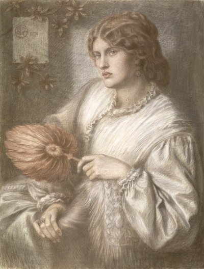 Mulher com ventilador, 1870 de Dante Gabriel Charles Rossetti