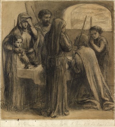 Uma Páscoa na Casa de José e Zacarias, década de 1850 de Dante Gabriel Rossetti