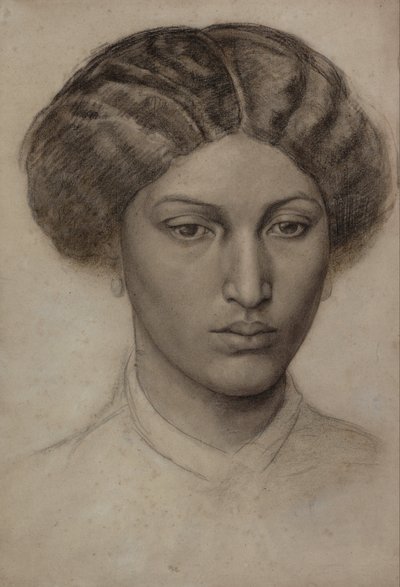 Cabeça de uma jovem mulher [Sra. Eaton] de Dante Gabriel Rossetti