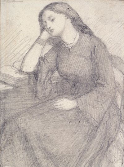 Retrato de Elizabeth Siddal, sentada, década de 1840 de Dante Gabriel Rossetti