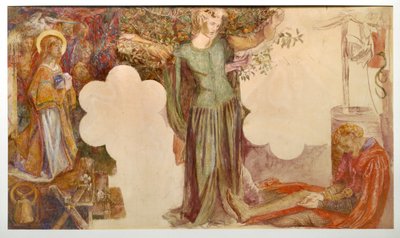 Visão de Sir Lancelot do Sanc Grael: Estudo para a pintura Fresco na Oxford Student Union, de Dante Gabriel Rossetti