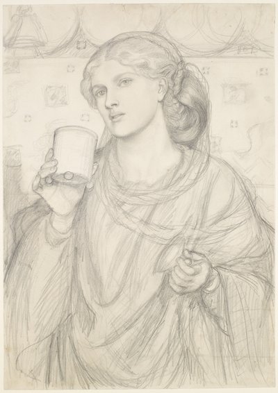O Cálice Amoroso - Estudo de Composição de Dante Gabriel Rossetti