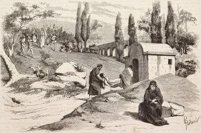 No campo nefasto, Roma Vaincue de Alexandre Parodi, Ato V, gravura de Dante Paolocci a partir de esboços de Zandomenico de L