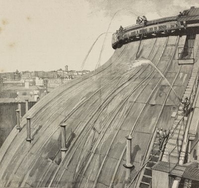 Cúpula de lavagem do Palazzo Montecitorio, Roma, Itália, gravura após desenho de Dante Paolocci, de L