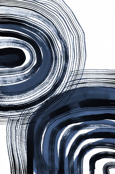 Curvas abstratas em índigo de Danushka Abeygoda