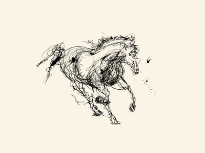 Esboço de um cavalo enérgico de Danushka Abeygoda