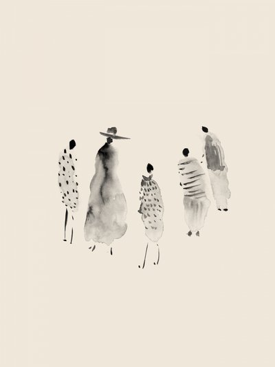 Figuras em aquarela na moda de Danushka Abeygoda