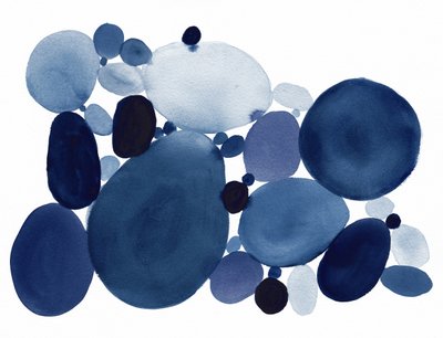 Seixos azuis em aquarela de Danushka Abeygoda