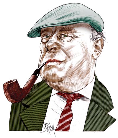 Ernst Von Salamon, 2021 (desenho digital a lápis de cor) de Dariush Radpour