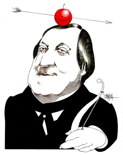 Gioachino Rossini, 2024 (desenho digital a lápis de cor) de Dariush Radpour