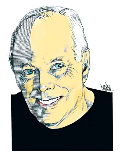 Giorgio Armani, 2023 (desenho digital a lápis de cor) de Dariush Radpour