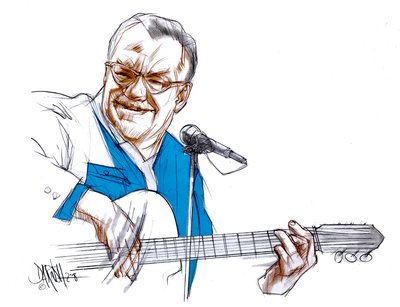 Giorgio Conte, 2008 (desenho digital a lápis de cor) de Dariush Radpour