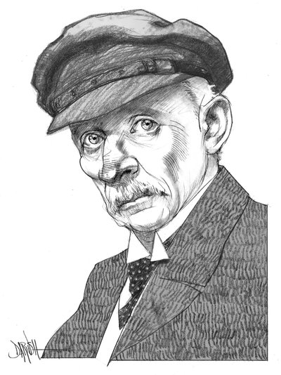 Gustav Meyrink, 2024 (desenho digital a lápis de cor) de Dariush Radpour