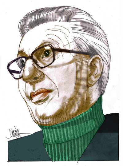 Piero Scanziani, 2022 (desenho digital a lápis de cor) de Dariush Radpour
