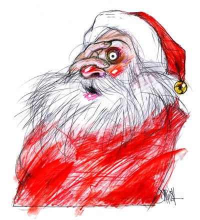 Pai Natal, 2008 (desenho digital a lápis de cor) de Dariush Radpour