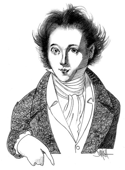 Vincenzo Bellini, 2011 (desenho a lápis) de Dariush Radpour