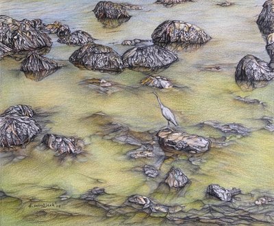 Plataforma de aterragem, 2018 (lápis sobre papel) de Darrell Windjack
