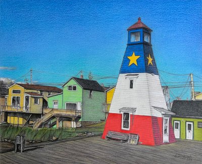 Cais do Farol, 2018 (lápis sobre papel) de Darrell Windjack