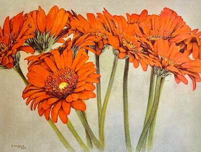Orange Burst, 2019 (lápis, acrílico sobre papel) de Darrell Windjack