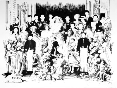 Ballad of Charles and Di, 2006 (tinta indinan sobre papel) de Darren Coffield