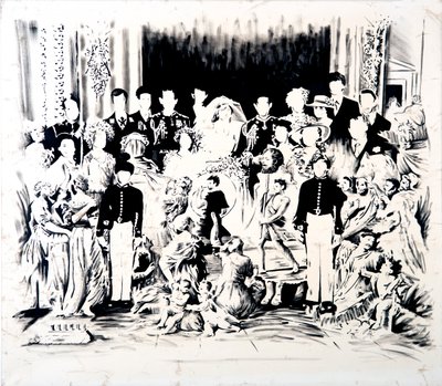 Balada de Charles e Di, 2016 (óleo sobre tela) de Darren Coffield